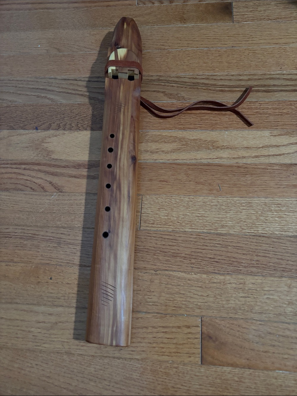 Handcrafted Wooden Flute in Brown - Unbranded